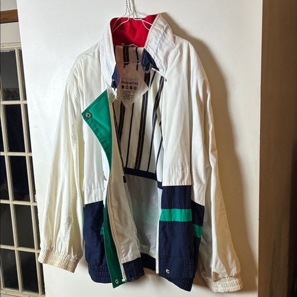 Westport White and Navy Windbreaker - Picture 1 of 8